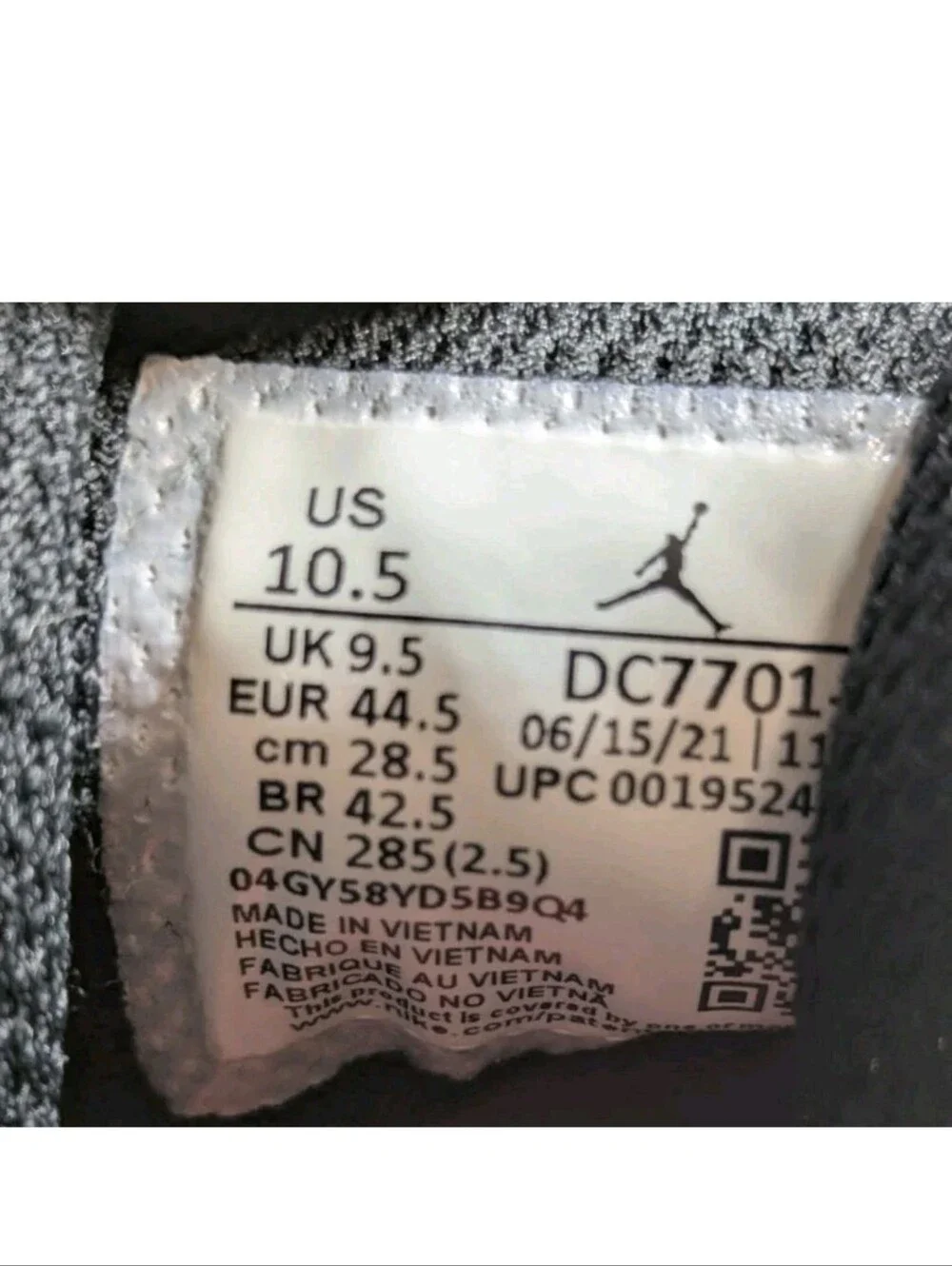 Air Jordan One Take 3 Black Grey Fog Mens Size 10.5 Running Walking Shoes